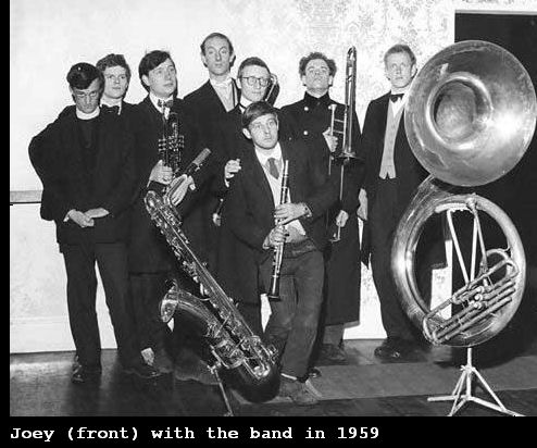 Joey (front) with the band in 1959